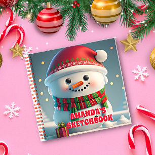 Carnet Snowman Christmas Personnalisé Kids Sketchbook