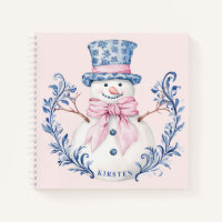 Snowman rose et bleu