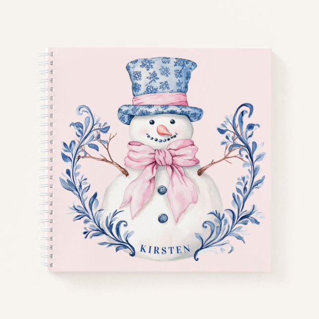 Carnet Snowman rose et bleu (Devant)