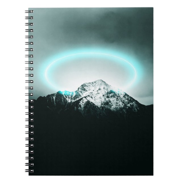 Carnet Snowy mountain mysterious blue neon light (Devant)