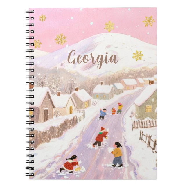 Carnet Snowy Village & Kids Personalized (Devant)