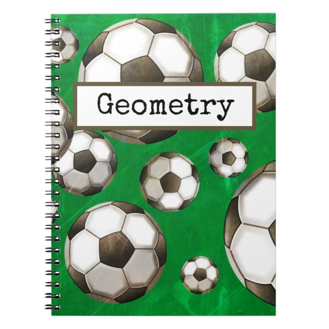 Carnet Soccer Field Green Soccer Balls Sujet (Devant)