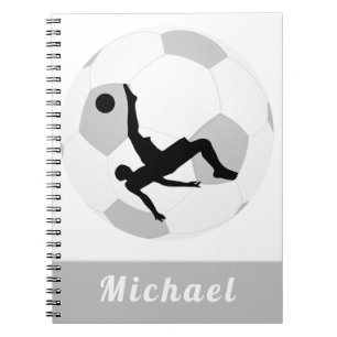 Carnet Soccer Goalie Keeper Black & White Player's Name