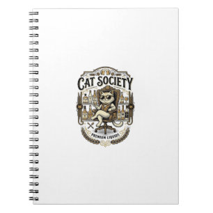 Carnet Société de chats Bar à alcool humour Vintage Vecto