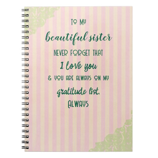 Carnet Soeur Gratitude (Devant)