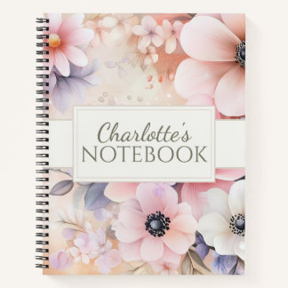 Carnet Soft Blush Pastel Watercolor Floral Illustration