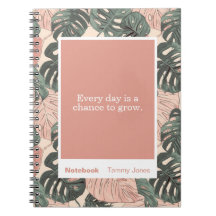 Soft Clay Monstera Block Quote Classic Notebook