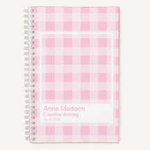 Soft Pink Gingham Transparent Frame