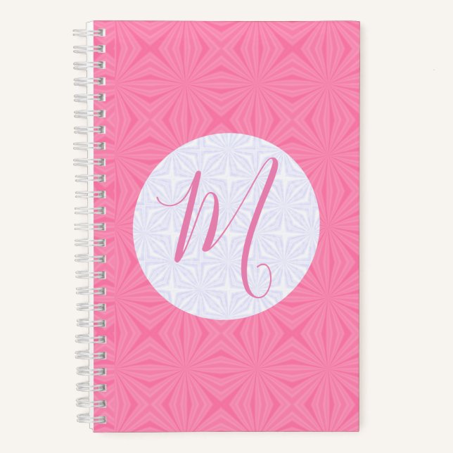 Carnet Soft Pink Squiggly Squares Personalized Initial  (Recto)