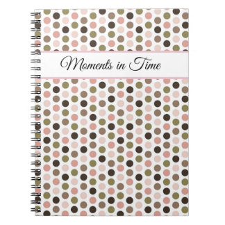 Carnet Soft, Retro Olive, Pink, and Brown Polka Dots