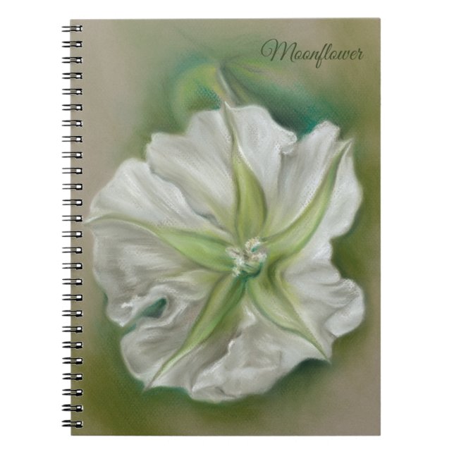 Carnet Soirée Moonflower Pastel Art Personnalisé (Devant)