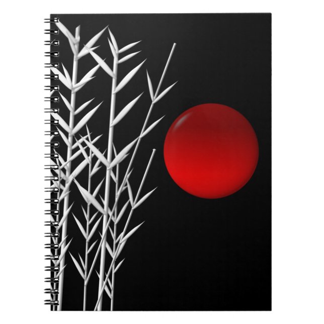 Carnet Soleil rouge noir blanc zen (Devant)