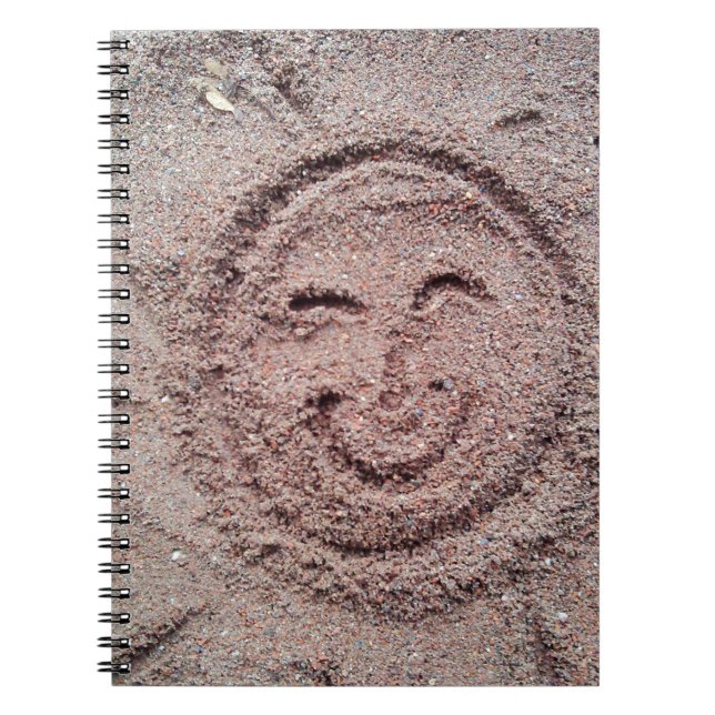 Carnet Soleil souriant, Emoticon de sable, Emoji d'été (Devant)