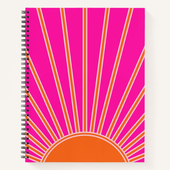 Carnet Soleil Sunrise Hot Rose Et Orange Preppy Sunshine (Devant)