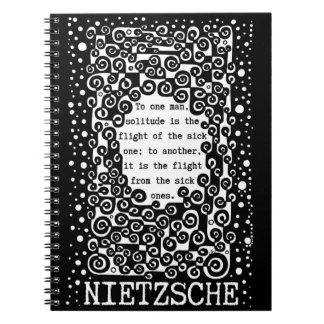 Carnet SOLITUDE citation noir et blanc de Nietzsche