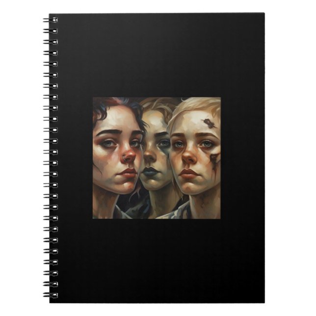 Carnet Somber Faces – AI Art Notebook (Devant)