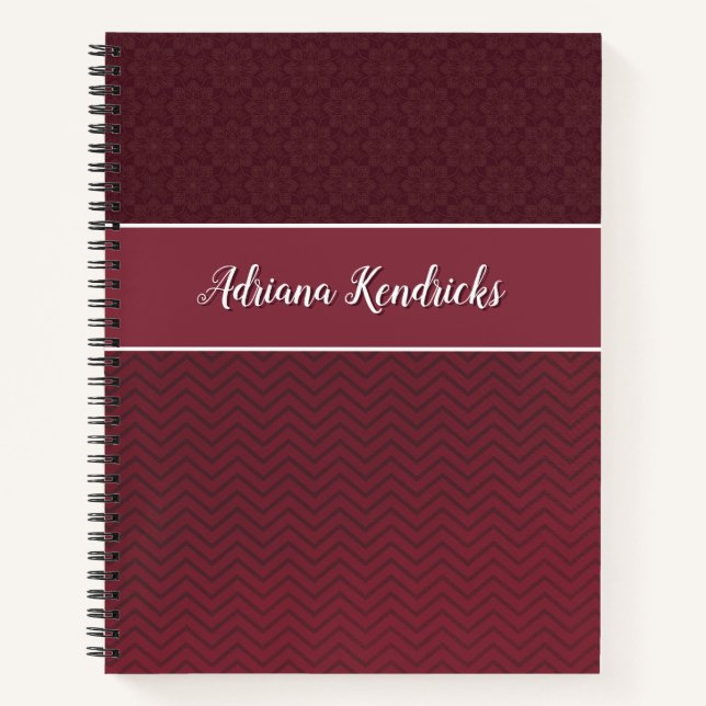 Carnet Somptueux Motifs rouges personnalisés (Devant)