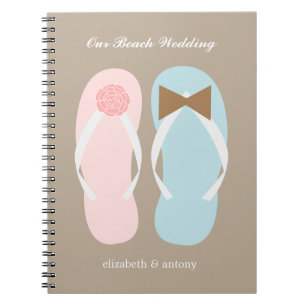Carnet Son et ses tongs Flip Flops Planner de mariage de 