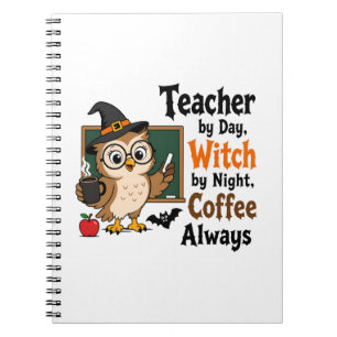 Carnet Sorcière Enseignante Halloween Café Drôle Enseigna