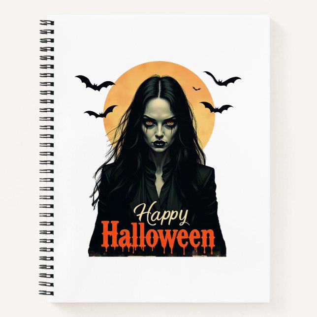 Carnet Sorcière gothique d'Halloween (Devant)