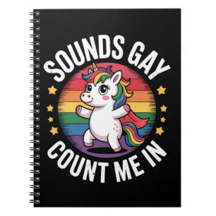 Carnet Sounds Gay Count Me In Unicorn Rainbow Pride LGBTQ