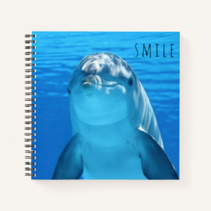 Carnet Souriez Joyeux dauphin bleu mou
