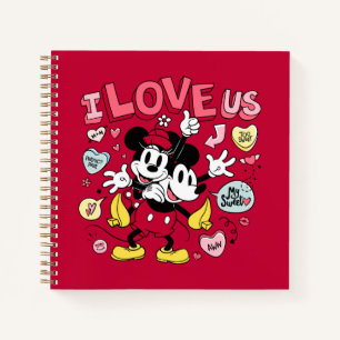 Carnet Souris Mickey et Minnie   Je nous aime
