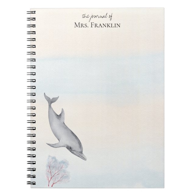 Carnet Sous le dauphin marin Personnalisé 2 (Devant)