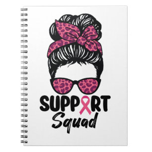 Carnet Soutien Squad Messy Bun Pink Warrior Cancer du sei