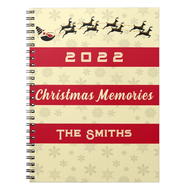 Carnet Souvenirs de Noël Garde de famille personnalisée (Devant)