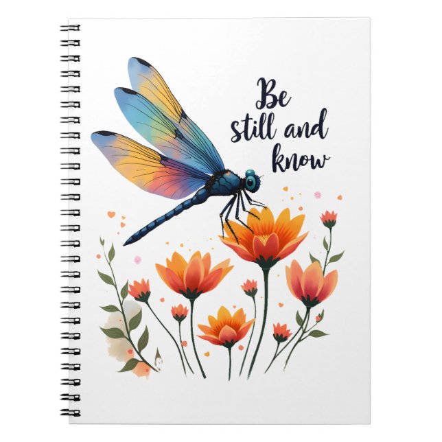 Carnet Soyez calme et connaître Floral Dragonfly Christia (Devant)