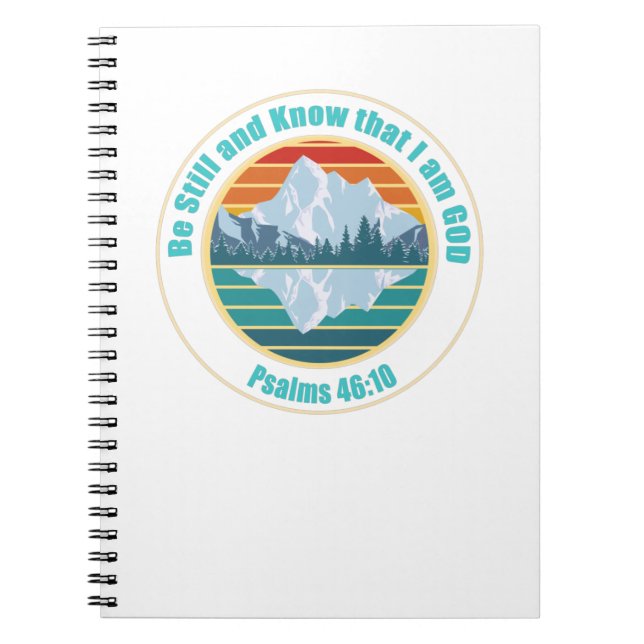 Carnet Soyez calme et sachez que je suis Dieu Bible Verse (Devant)