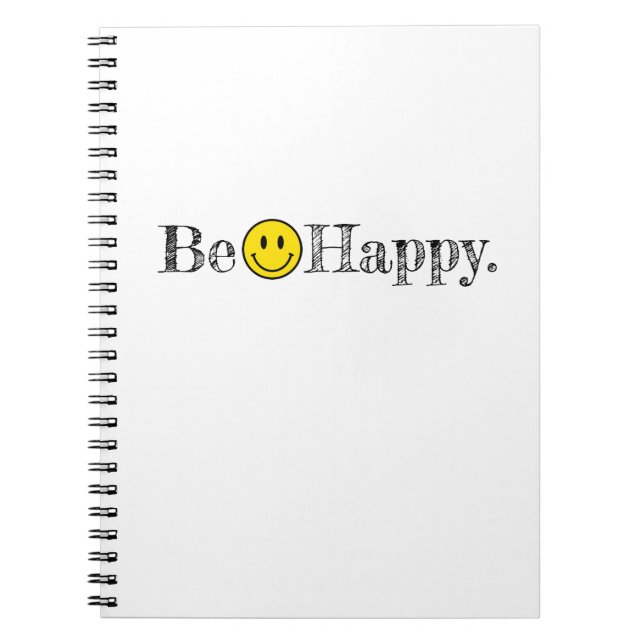 Carnet Soyez heureux Typographie Smile Face Emoji (Devant)