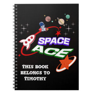 Carnet Space Ace Planètes Étoiles Fusée modifiabl