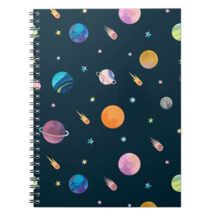 Carnet Space, Planets, Astronomy Themed Starry Night