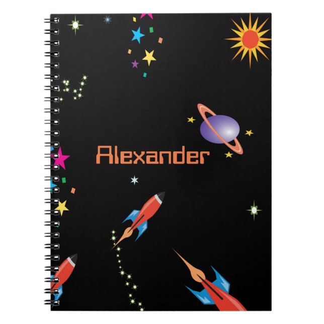 Carnet Space Rocket Boys School Personal (Devant)