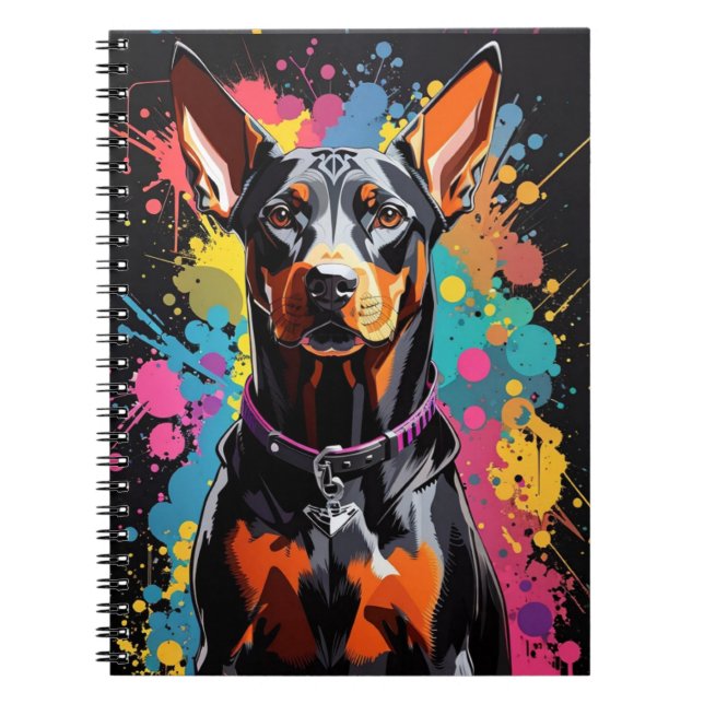 Carnet Spalique coloré Doberman (Devant)