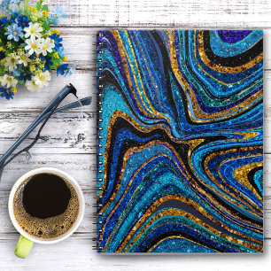 Carnet Sparkle Glam Glitter girly marble art blue
