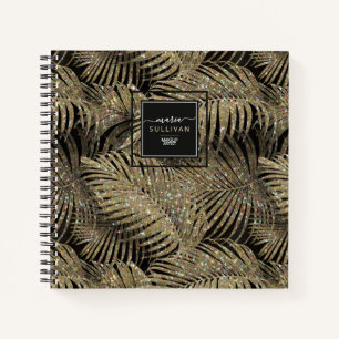 Carnet Sparkling Palm Leaves Pattern