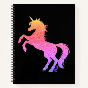 Carnet Sparkling Sunset Unicorn Black Notebook par Mei Yu