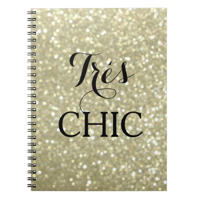 Carnet Sparkly Gold TRÈS CHIC (Devant)