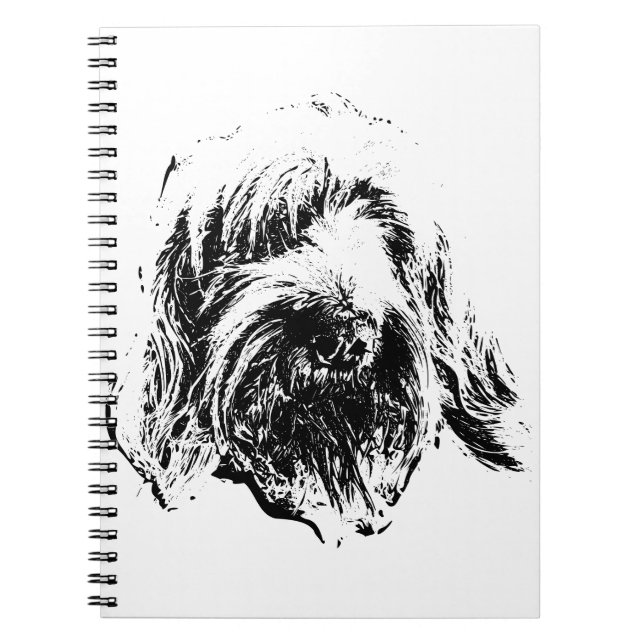 Carnet Spinone – Portrait de tête de chien à l'enc (Devant)