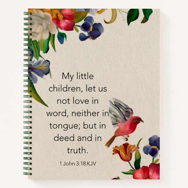 Carnet Spiral - 1 Jean 3:18 KJV (Devant)