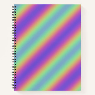 Carnet spiral à arc-en-ciel à lumière de néon
