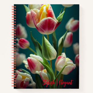 Carnet spiral à fleur de tulipe