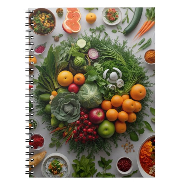 Carnet Spiral À Thème Alimentaire Personnalisé (Devant)