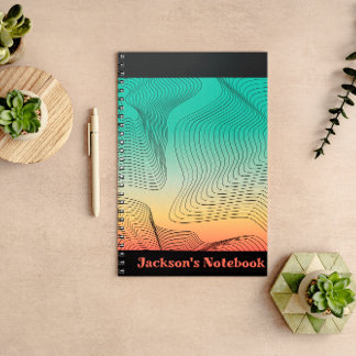 Carnet spiral Abstrait vert et orange