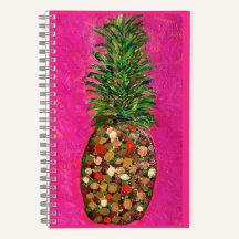 Carnet spiral ananas (couverture rigide)