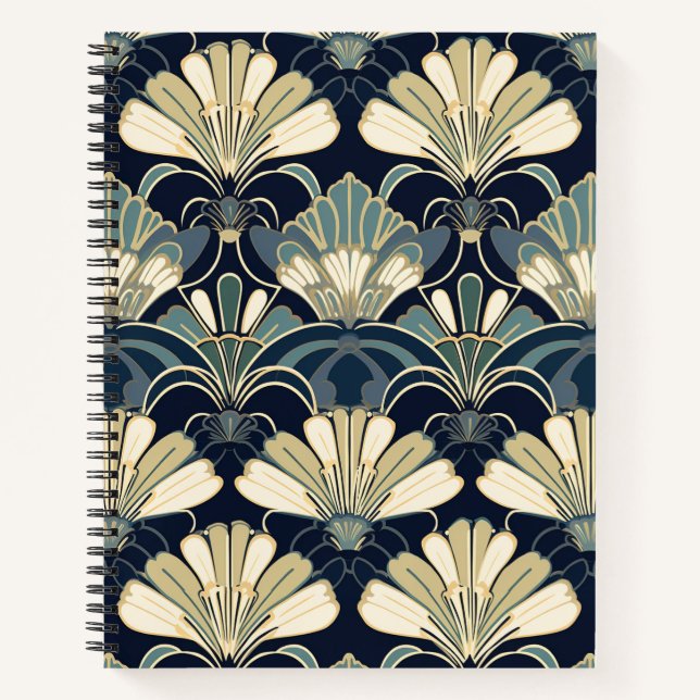 Carnet Spiral Art Déco Élégant (Devant)