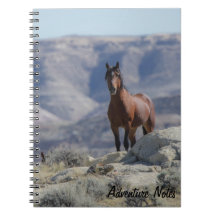 Carnet spiral avec Stallion sauvage